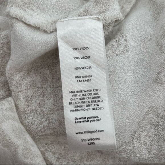 Life is Good white beige neutral print tunic size large - Picture 6 of 6